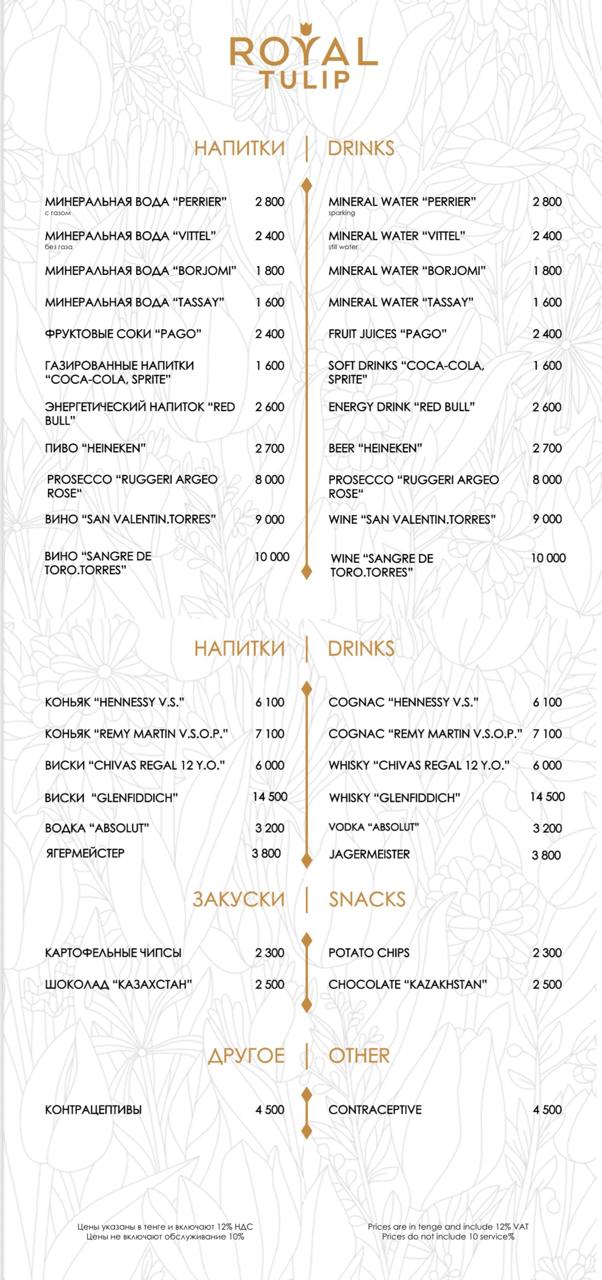 a page of the menu for Mini Bar